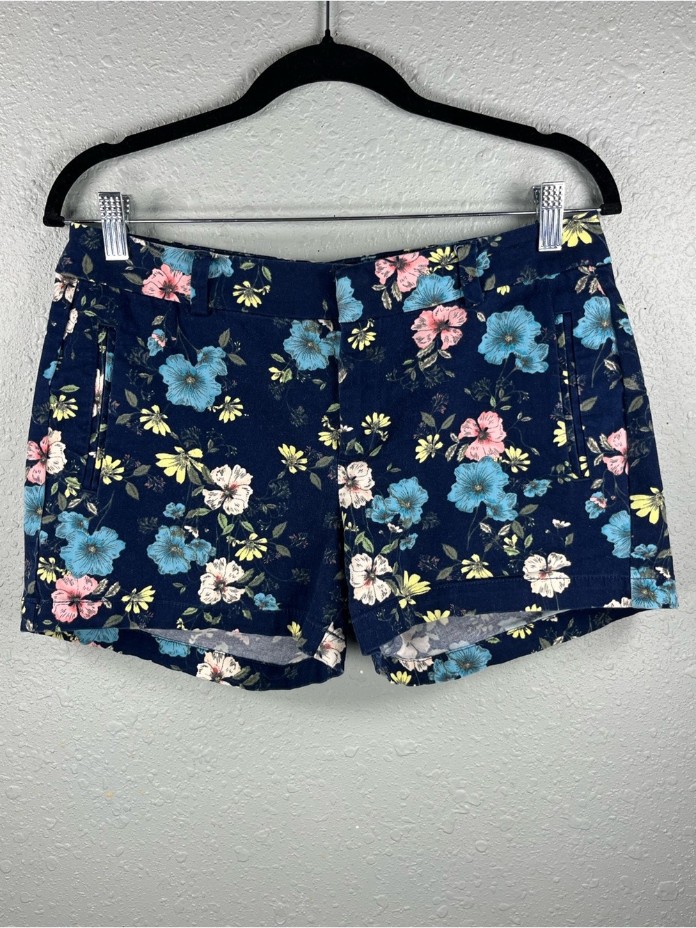 a.n.a Floral Print Shorts Navy Blue Cottagecore Garden Shorts - Picture 2 of 10